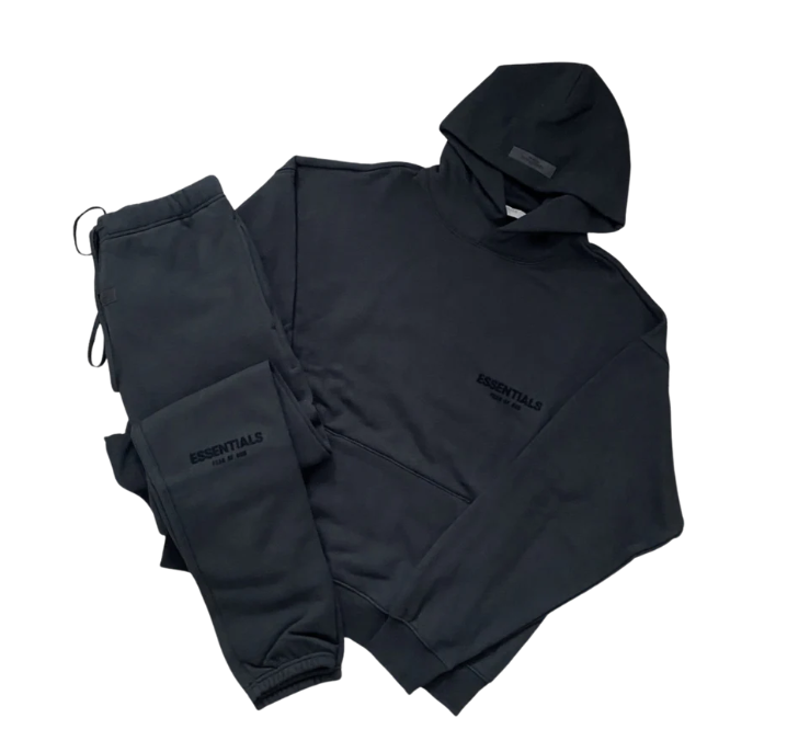 Essentials Fear Of God Black Tracksuit Stretch Limo SS22