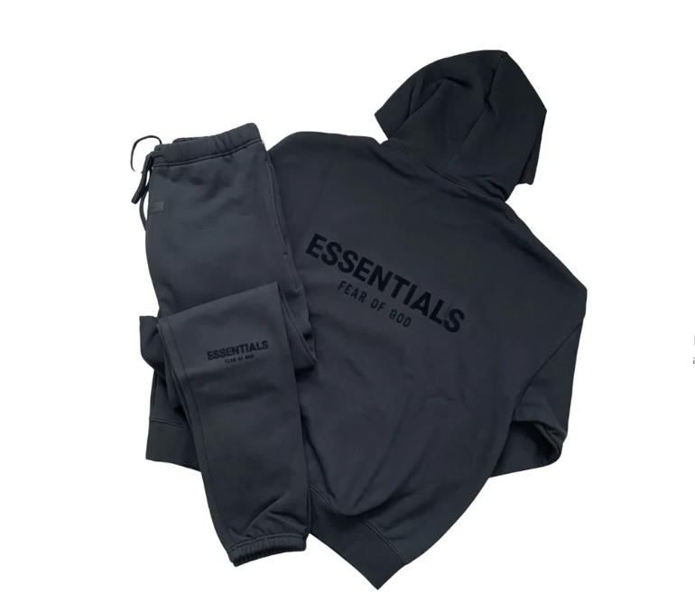 Essentials Fear Of God Black Tracksuit Stretch Limo SS22
